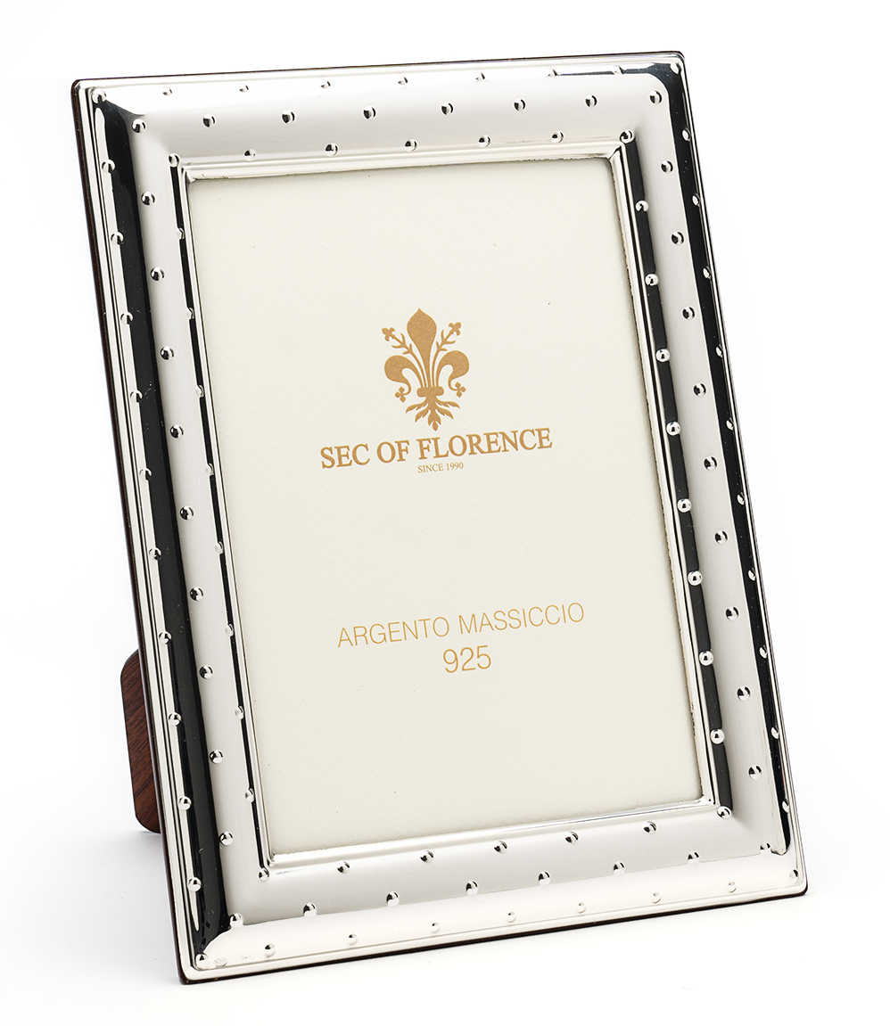 Cornice d'argento modello 10x15 Cornice Portafoto in Argento Massiccio 925  con Retro in Legno Mogano 10x15/7200 - Sec of Florence